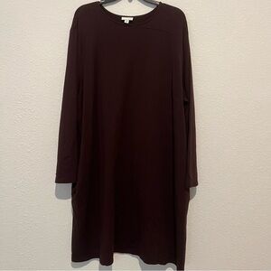 J. Jill Eggplant Long Sleeve Midi Dress